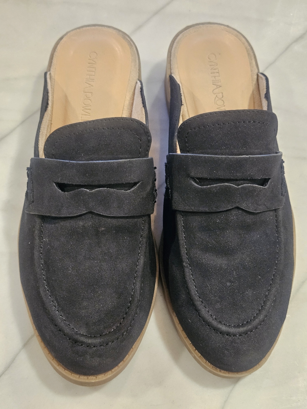 Cynthia Rowley Prescott Slip On Loafer Mule Flats Black 6.5